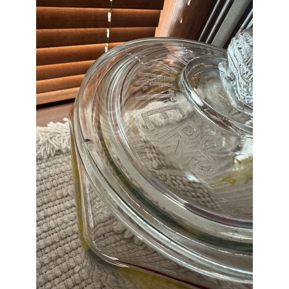 Vintage Yellow Mr. Peanut Store Countertop Display With Lid